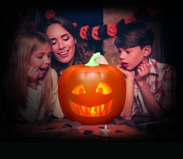 🎃 Halloween Talking Animated Pumpkin 🎃 with Built-In Projector & Speaker - YOYOWIZZ