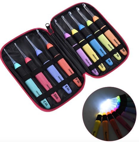 LED Light Crochet Hooks (9 Pcs Set) - YOYOWIZZ